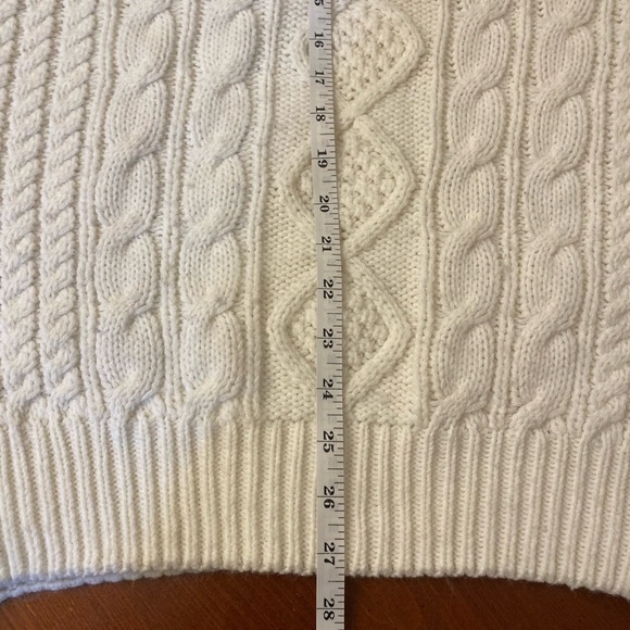 Vintage Grenadier Medium Women’s Sweater Cableknit Crew Neck White - Picture 7 of 7